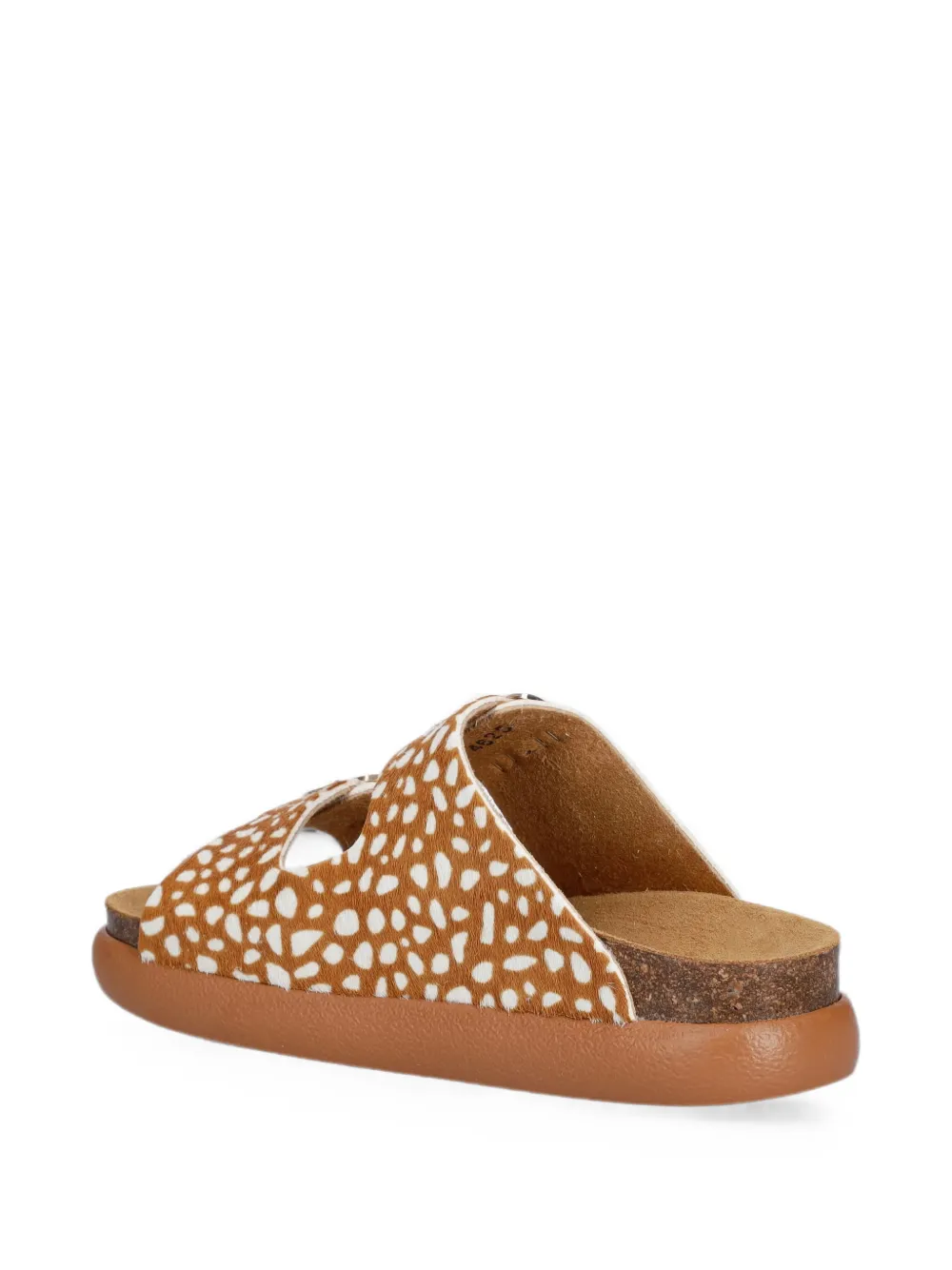 Scholl buckle-fastening animal-print slides Oranje