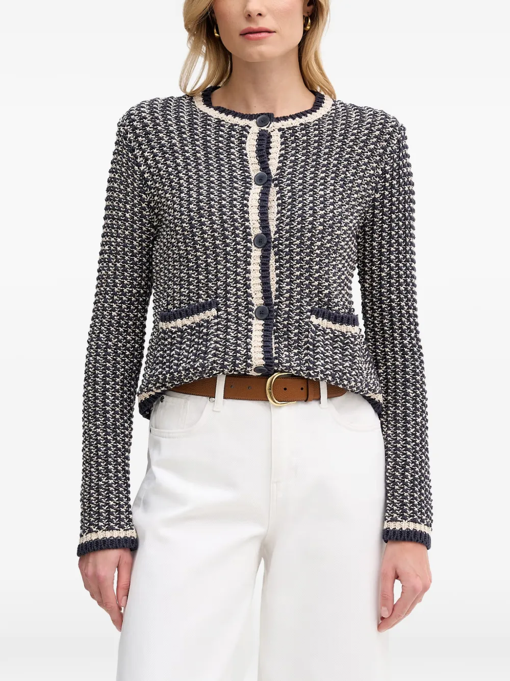 Pedro Del Hierro contrast-trim button-up cardigan - Blu