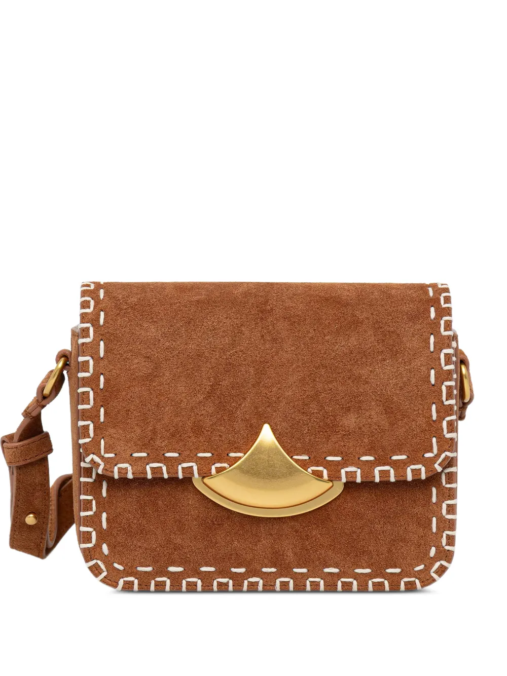 Sessùn Diviluz whipstitch-trim suede mini bag - Marrone