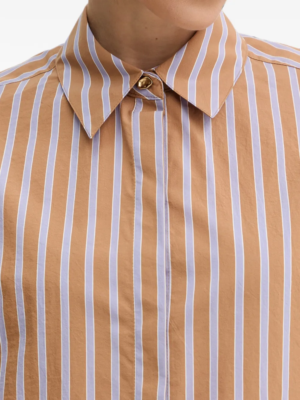 Sessùn Armando gestreepte blouse met gestrikte manchetten Oranje