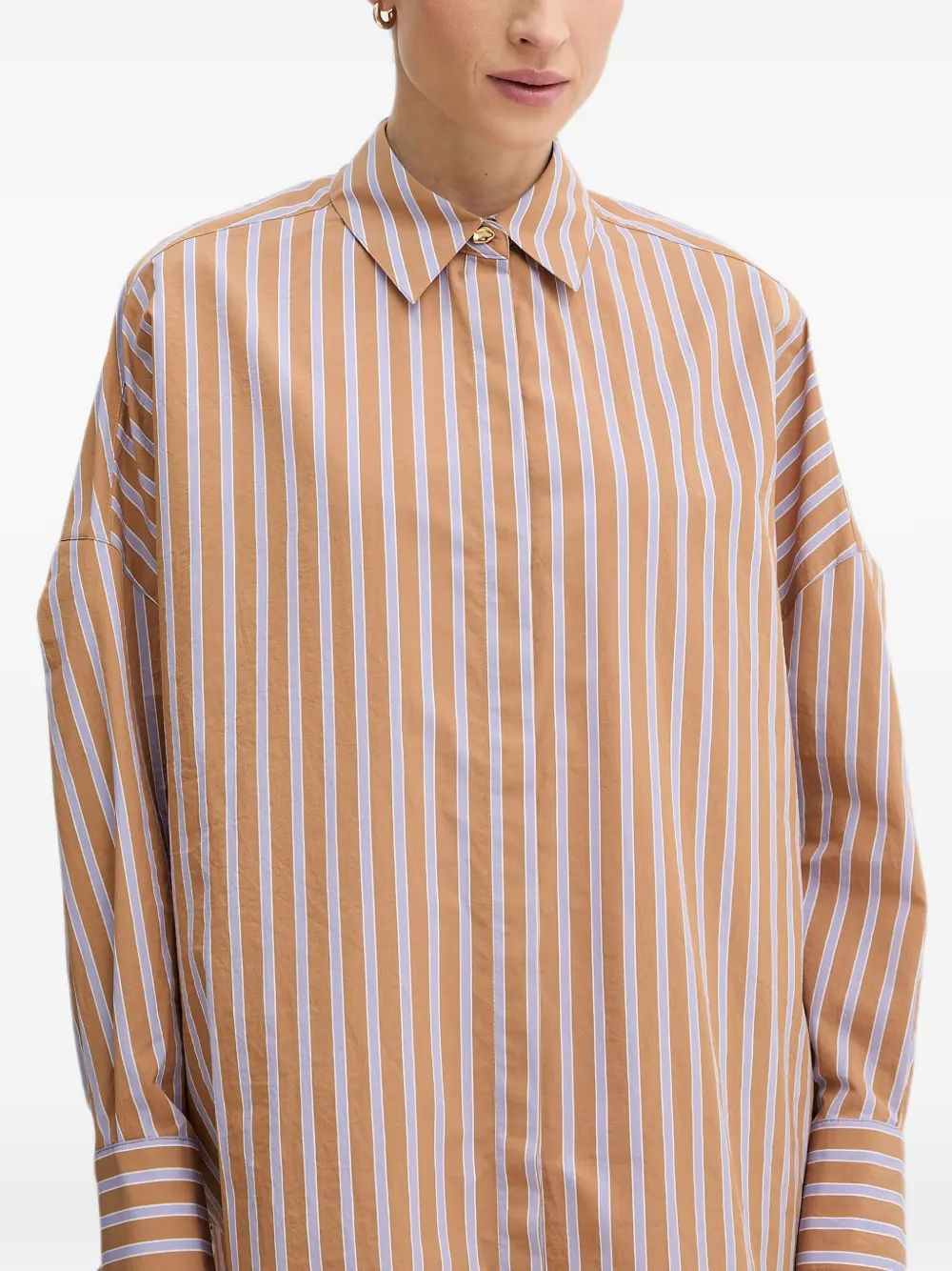Sessùn Armando gestreepte blouse met gestrikte manchetten Oranje