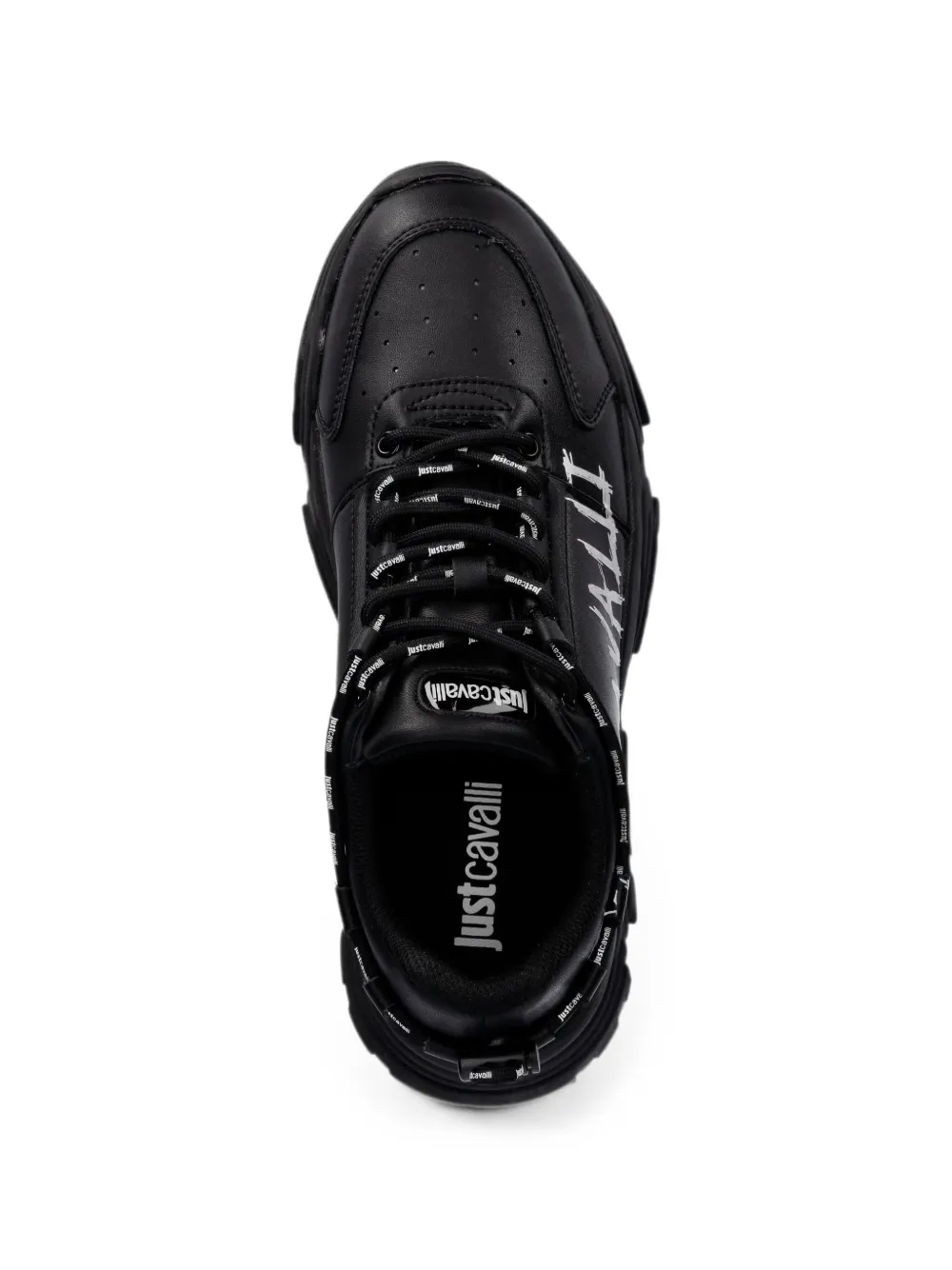 Just Cavalli logo-print chunky-sole sneakers Zwart