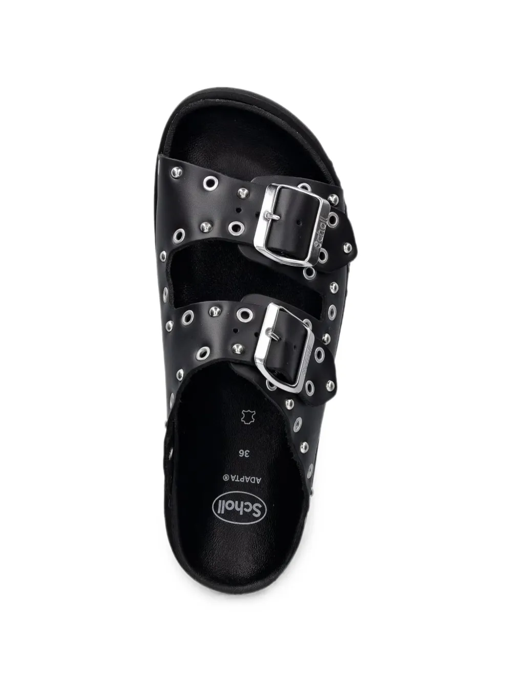 Scholl Beatriz Ring eyelet-embellished studded slides Zwart