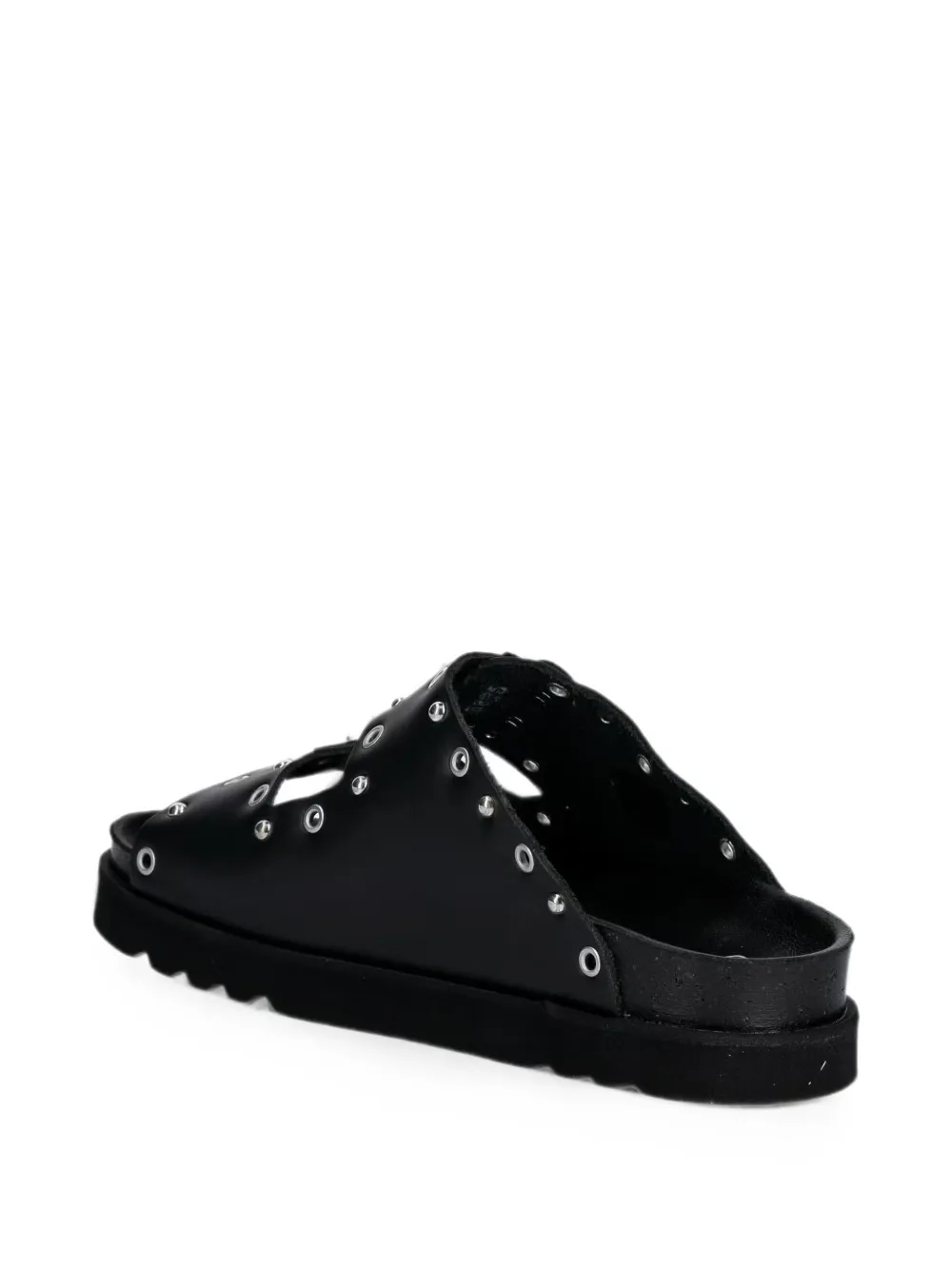Scholl Beatriz Ring eyelet-embellished studded slides Zwart