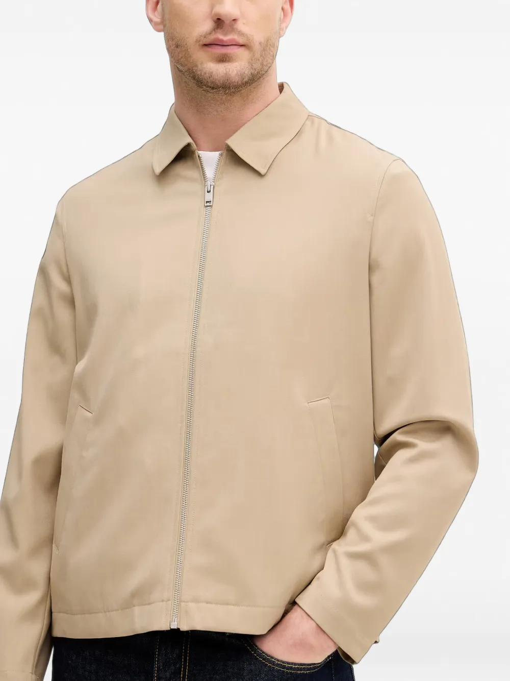 Lindbergh Casuel shirtjack met rits Beige