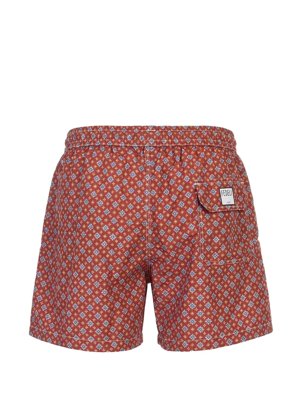Fedeli geometric-print swim shorts Rood