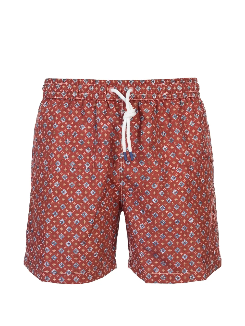 Fedeli geometric-print swim shorts - Rosso