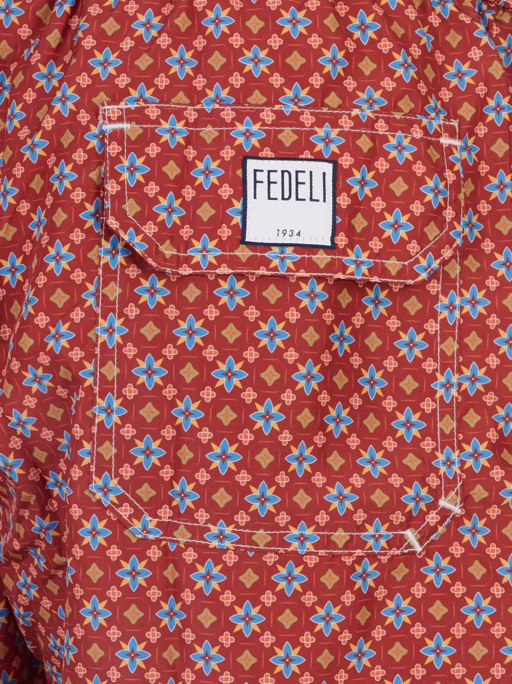 Fedeli geometric-print swim shorts Rood