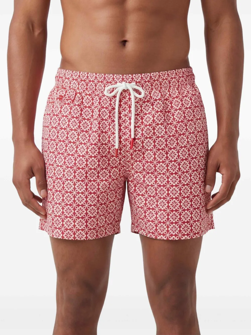 Kiton Zwembroek met bloemenprint Rood
