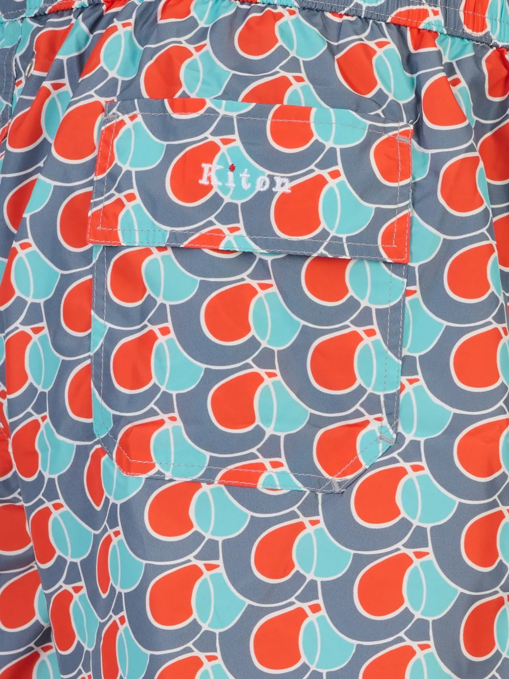 Kiton Zwembroek met geometrische print Blauw