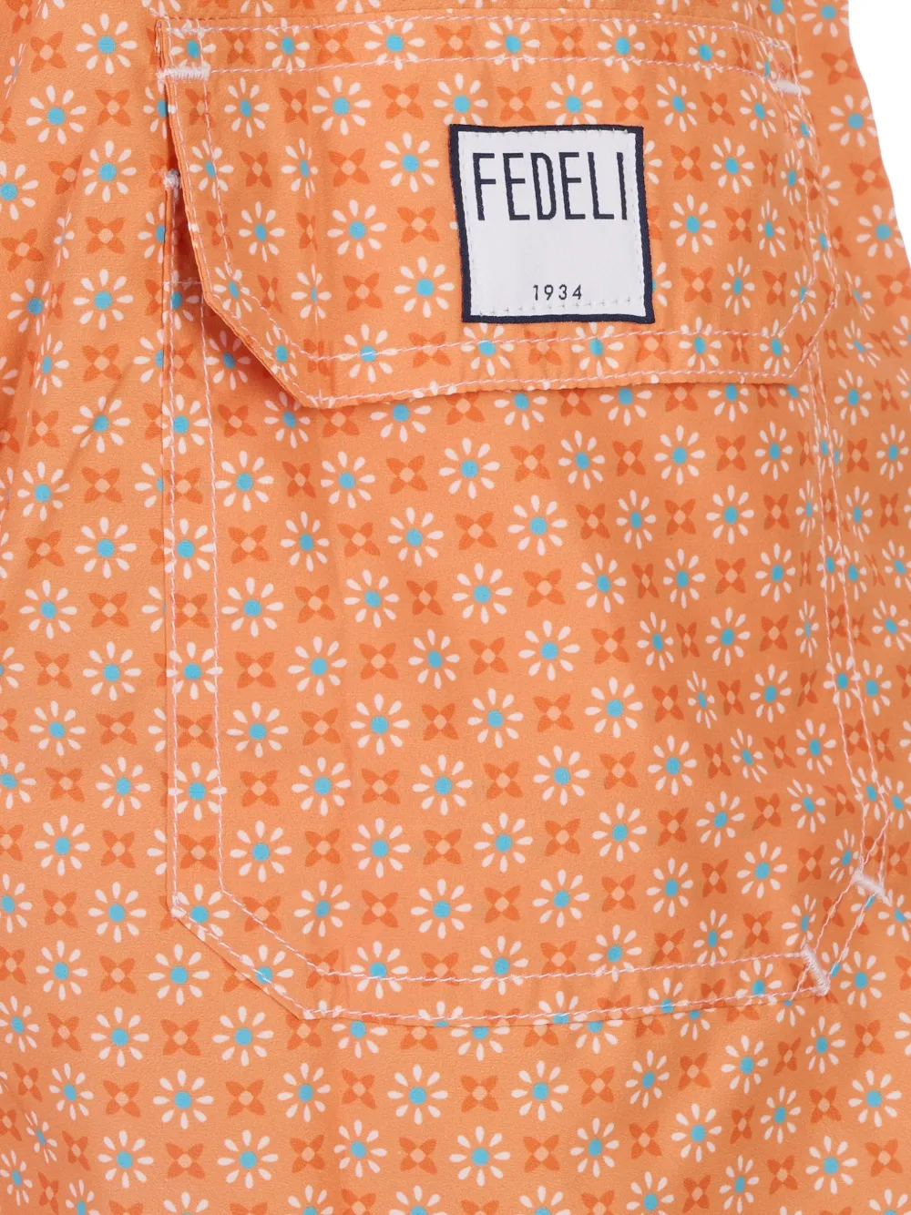 Fedeli Zwembroek met bloemenprint Oranje
