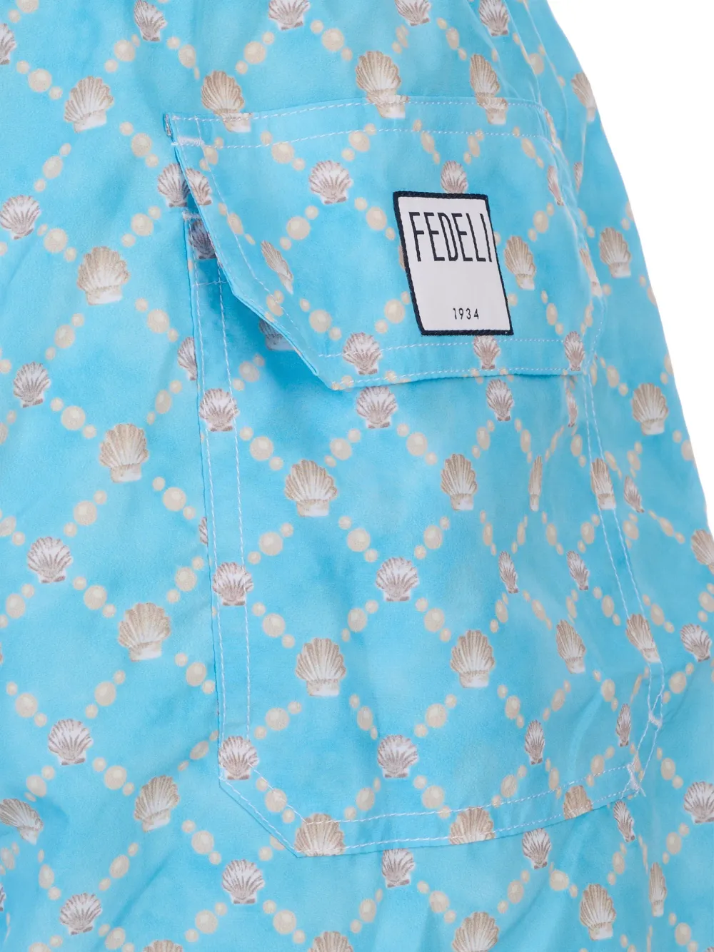  Fedeli Bañador Con Estampado De Conchas - Azul 
