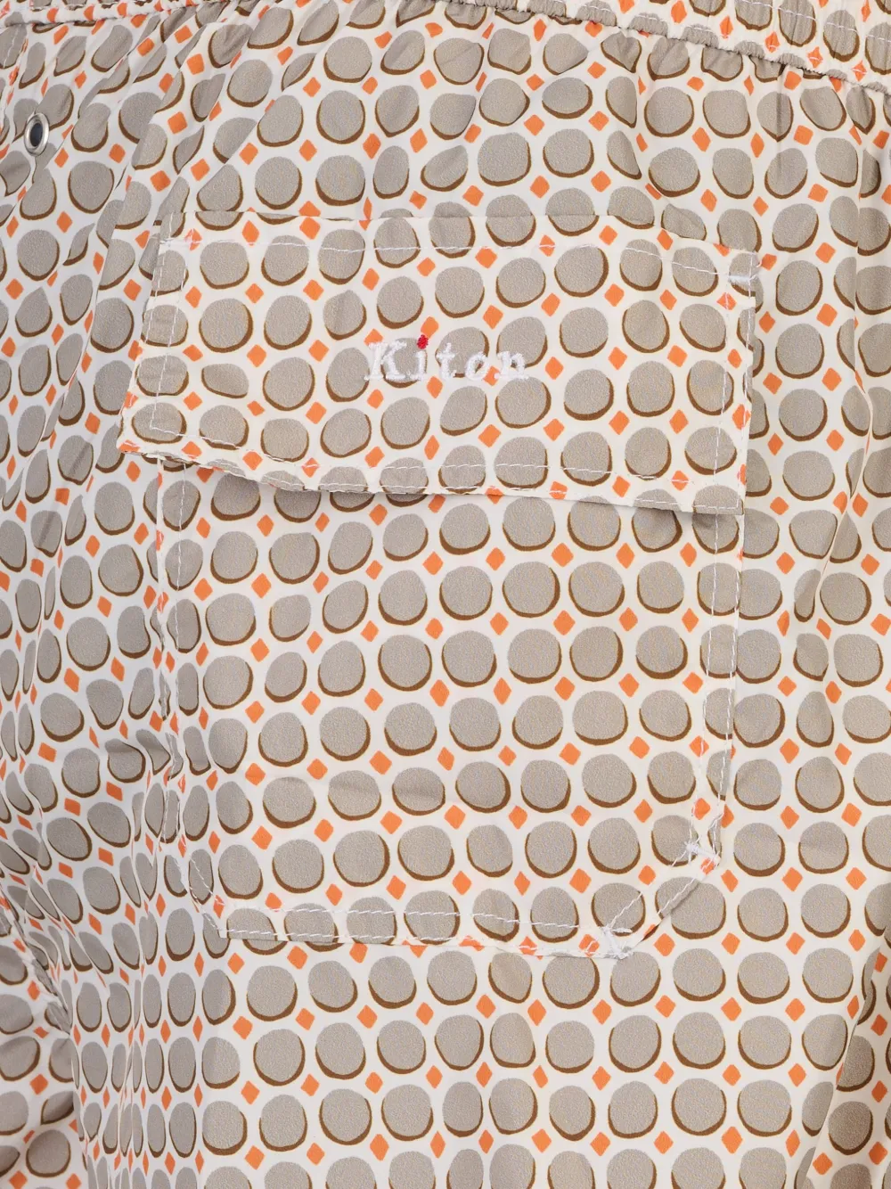 Kiton Zwembroek met geometrische print Beige