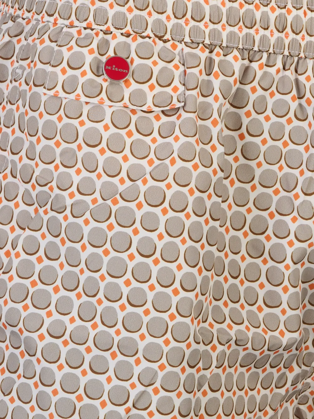 Kiton Zwembroek met geometrische print Beige