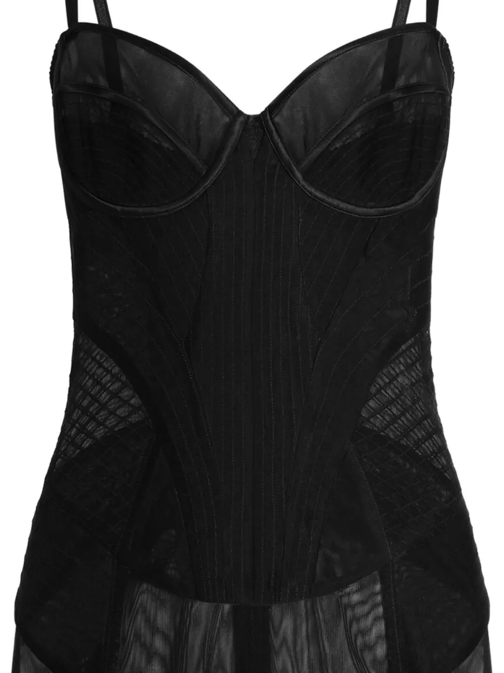 Dolce & Gabbana Mini-jurk met tulen vlakken Zwart