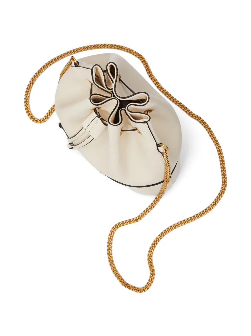 Valentino Garavani Kleine VLogo Signature bucket-tas van nappa leer Beige