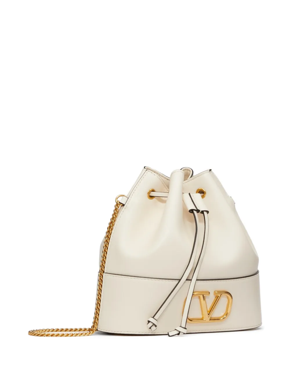 Valentino Garavani Kleine VLogo Signature bucket-tas van nappa leer Beige