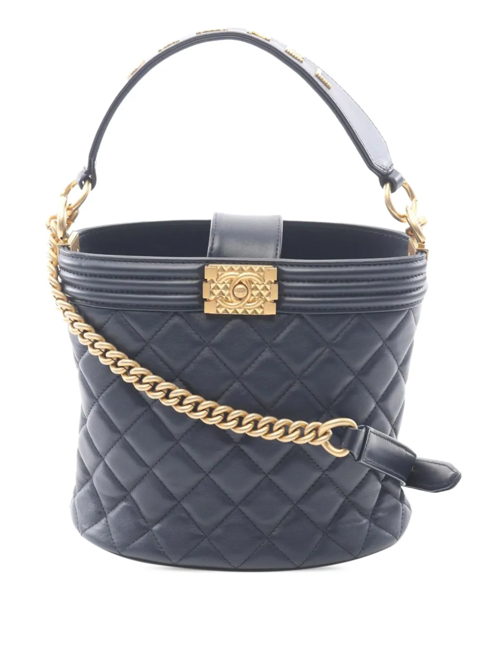 CHANEL Pre-Owned 2020 Lambskin Boy bucket bag - Blu