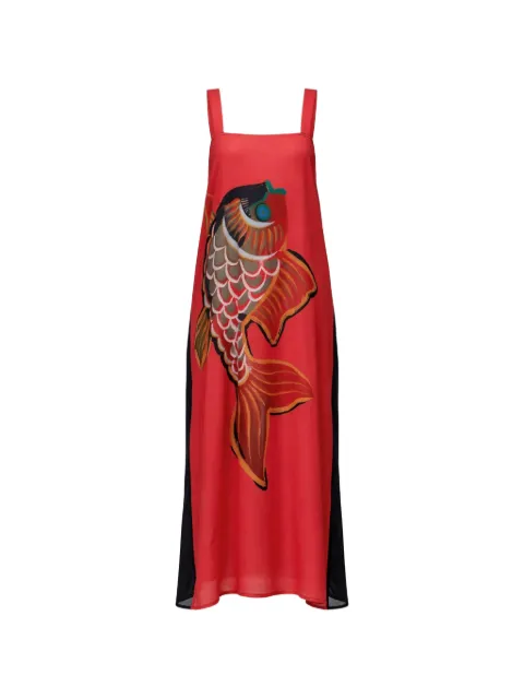 Osklen fish-print midi dress