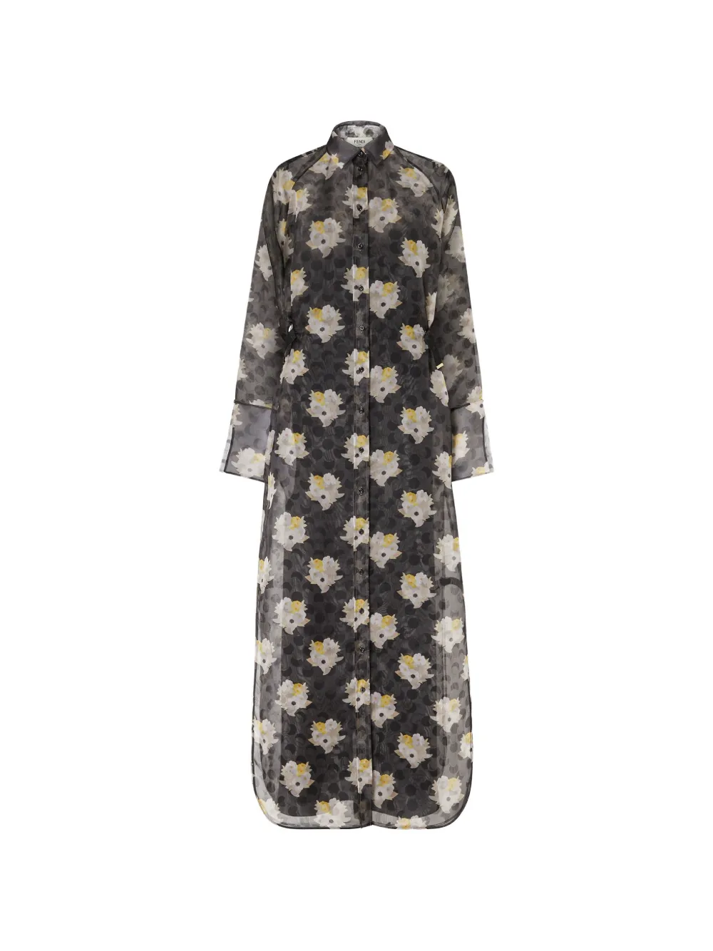FENDI floral-bouquet maxi dress - Schwarz