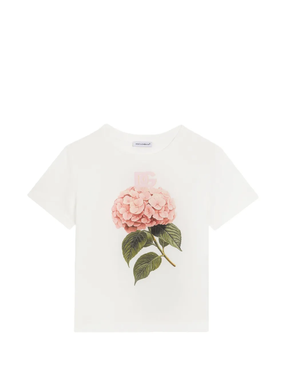 Dolce & Gabbana Kids' Floral Print T-shirt In Neutral