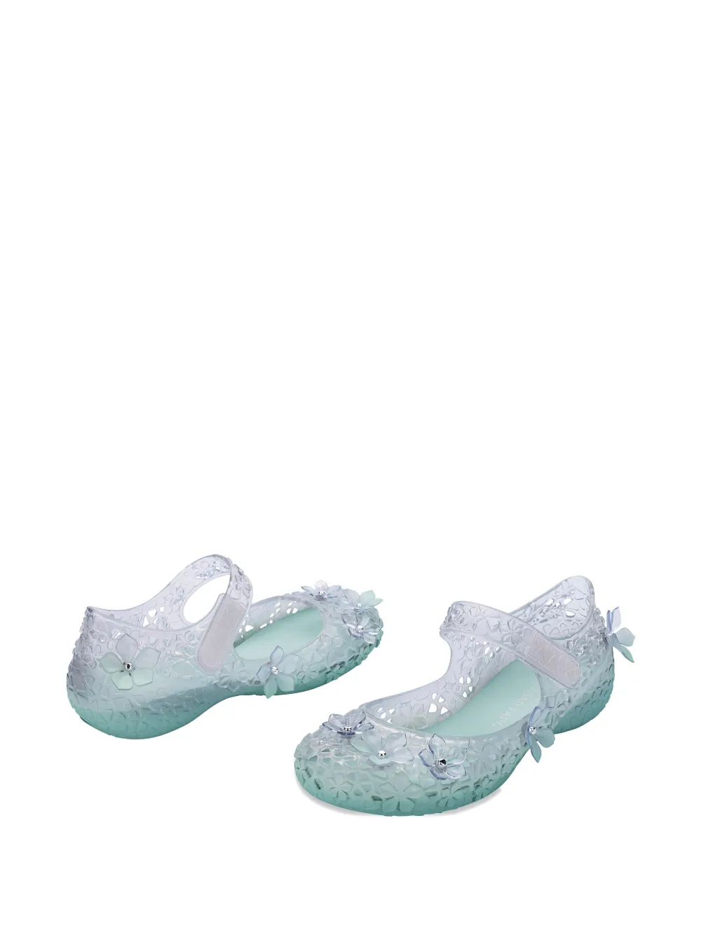 Melissa x Susan Fang Luna Bloom floral-appliqué ballet flats Groen