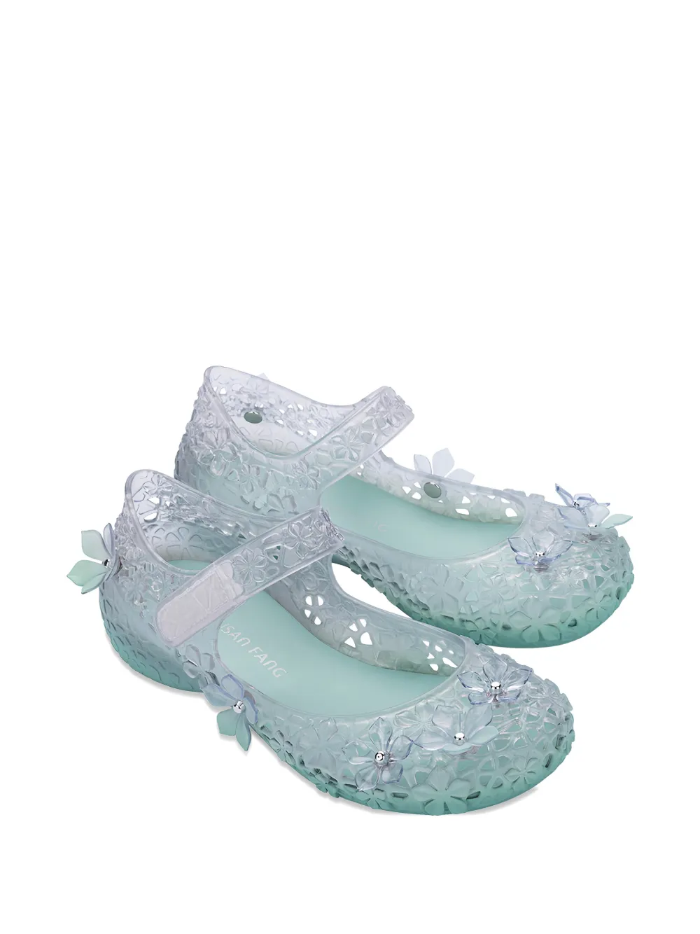 Melissa x Susan Fang Luna Bloom floral-appliqué ballet flats Groen