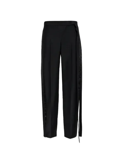 Alexander McQueen pantalones drapeados con ribete satinado