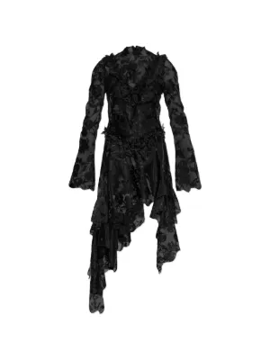 asymmetrical dress hoco 2007 Alexander McQueen Butterfly Motif Silk Asymmetric Billow Sleeve B main image 1
