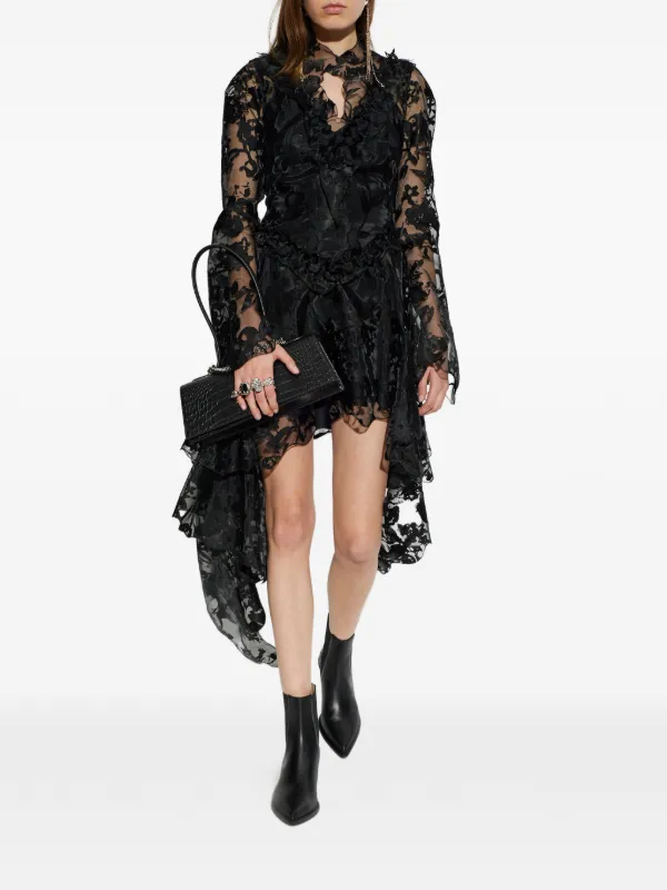 alexander mcqueen party dresses Exquisite Spring 2016 Alexander McQueen by Sarah Burton Runway Look 34 Black & White Lace Cut Out Dress