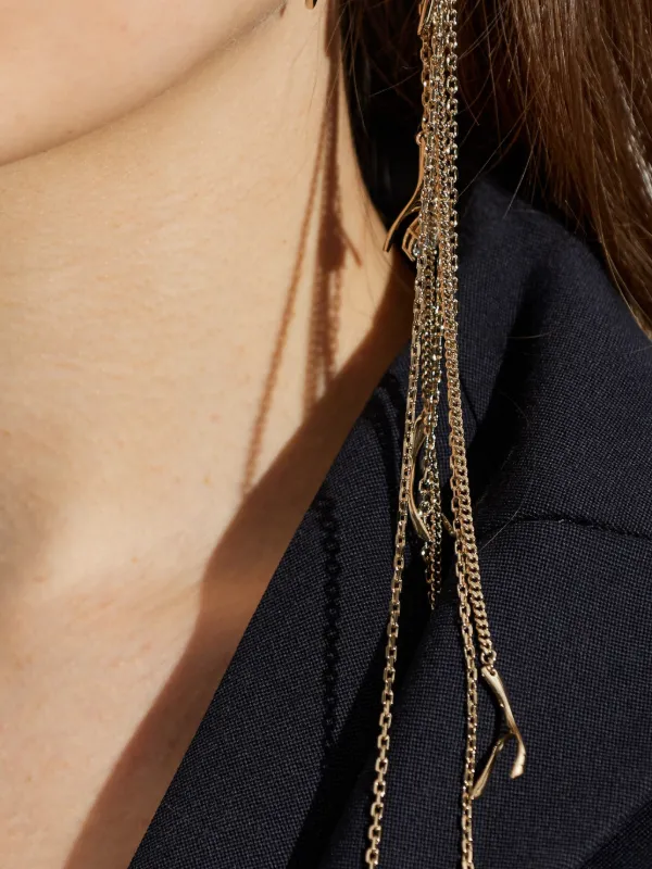 Alexander McQueen Wishbone crystal-embellished Drop Earrings