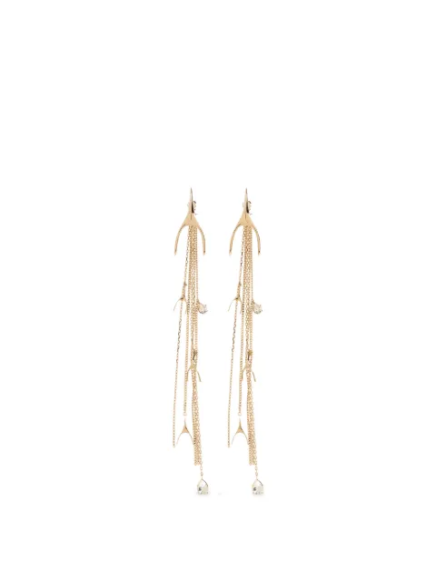 Alexander McQueen Wishbone crystal-embellished drop earrings