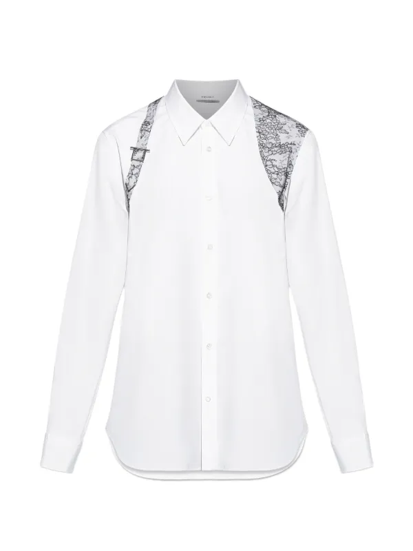 Alexander McQueen lace-detail Shirt | White | FARFETCH Alexander McQueen lace-detail Shirt | White | FARFETCH