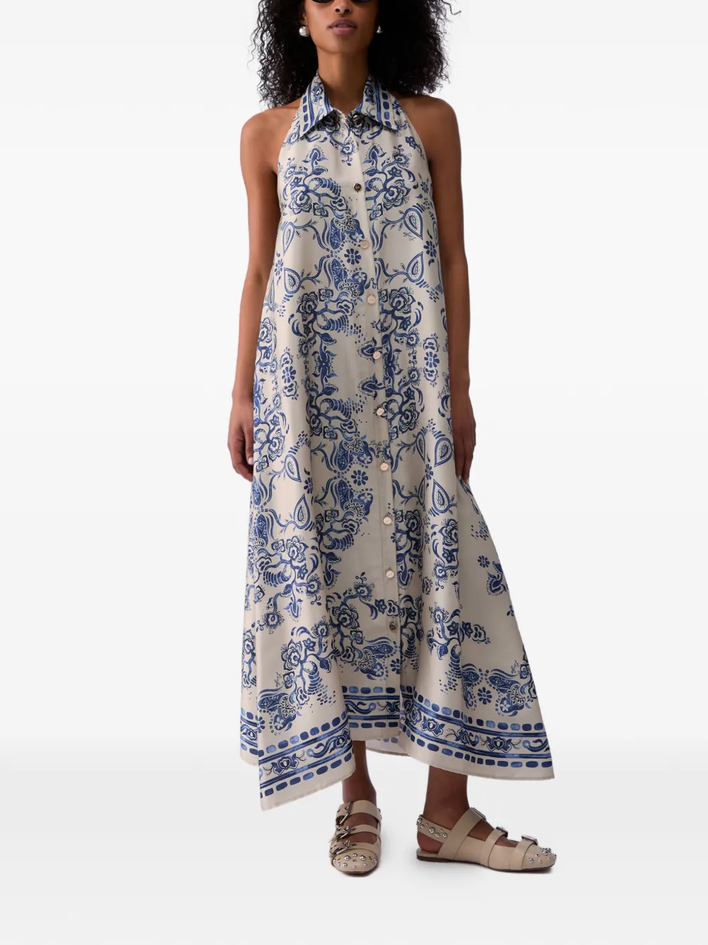 LIU JO Maxi-jurk met foulard-print Wit