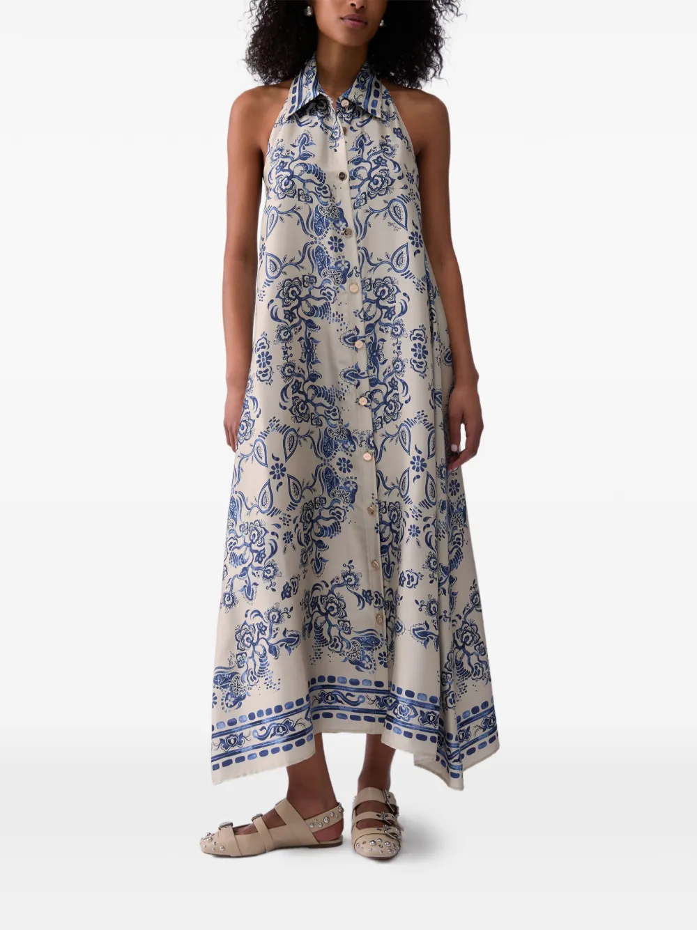 LIU JO Maxi-jurk met foulard-print Wit