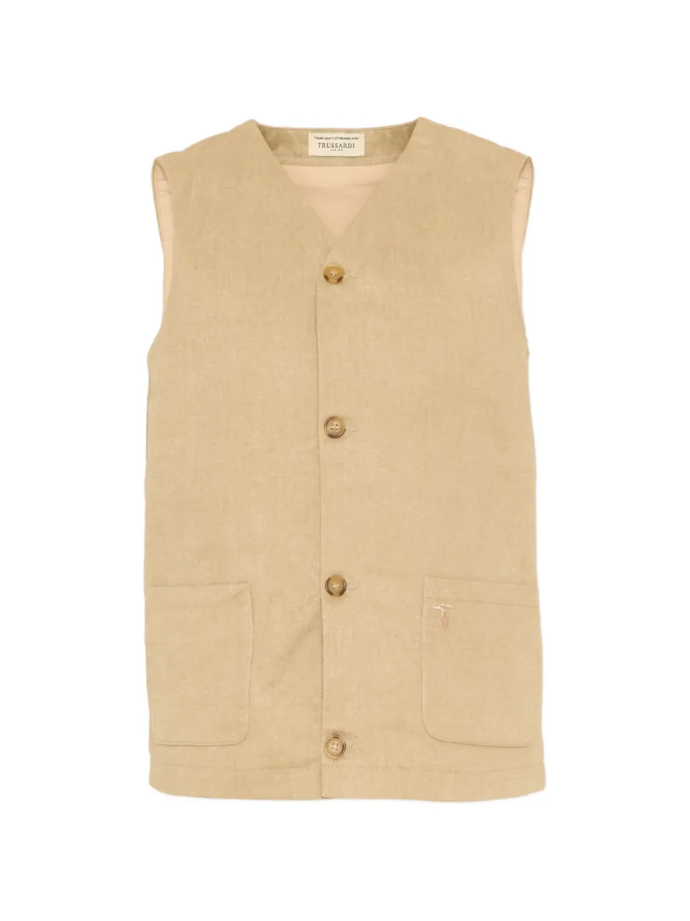 TRUSSARDI JUNIOR button-up waistcoat - Marrone