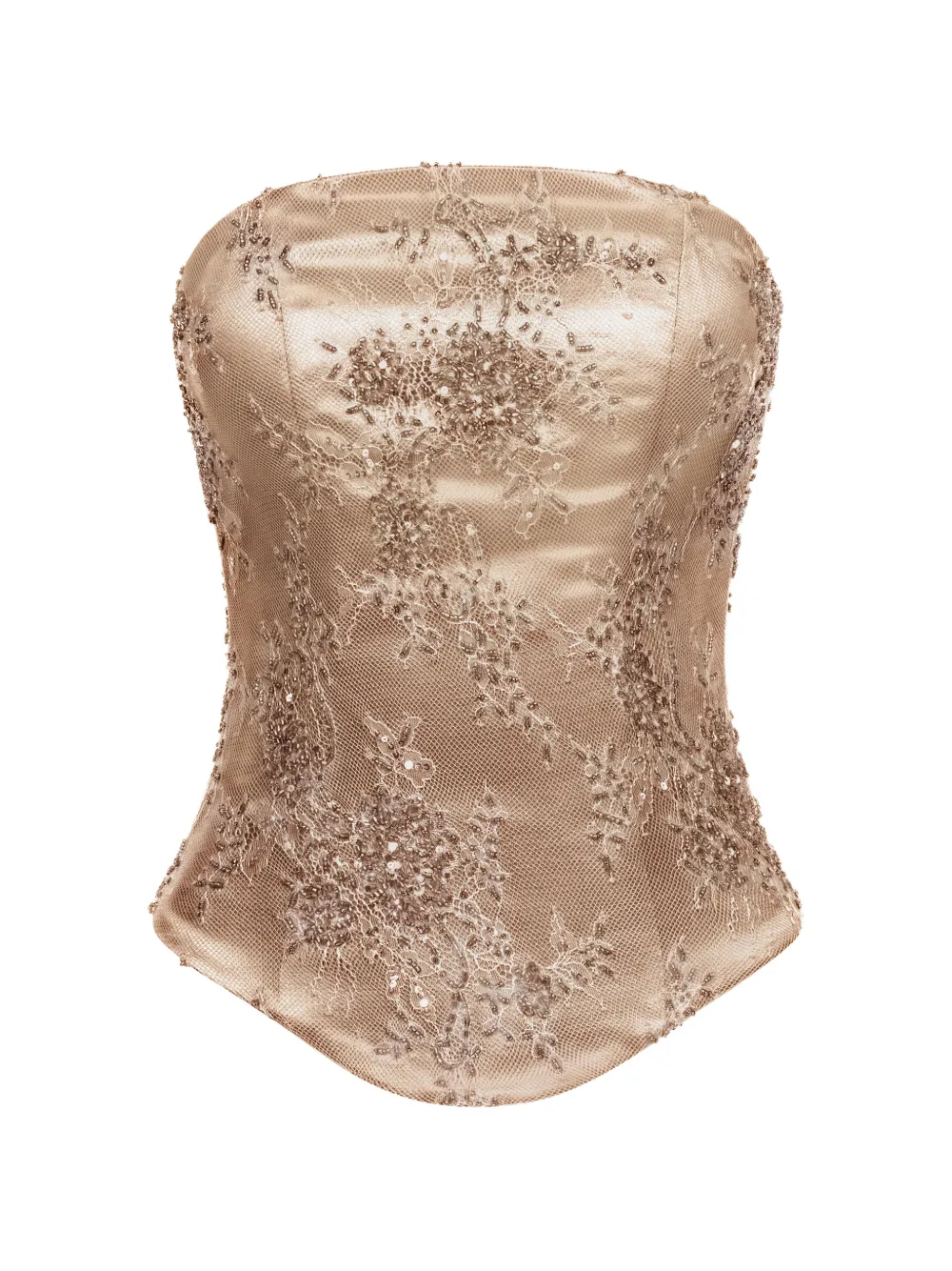 ALEXIA & ANTONIA embellished lace top - Toni neutri