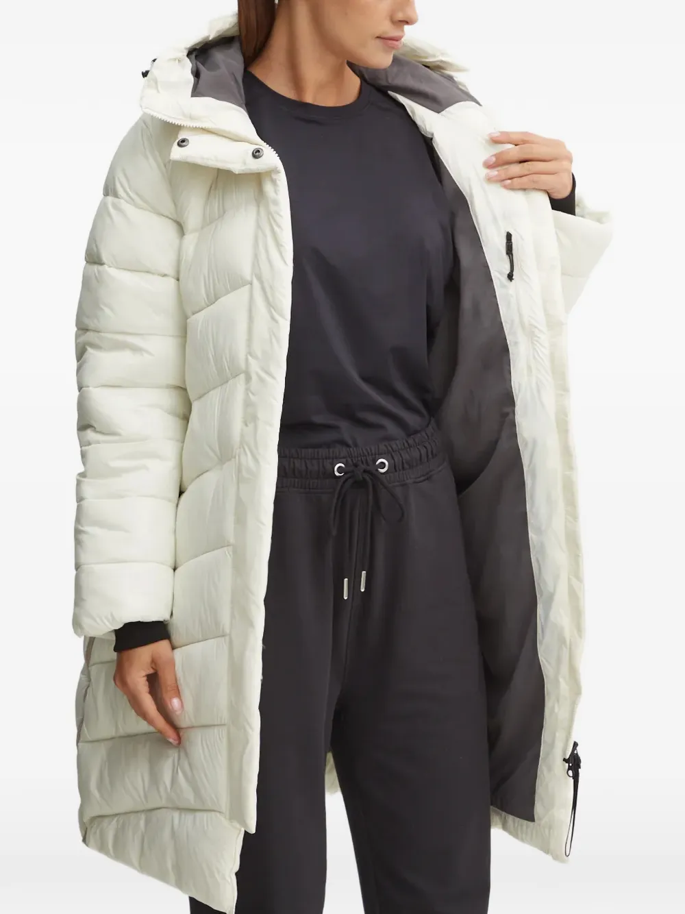 Didriksons Marion quilted hooded jacket Wit