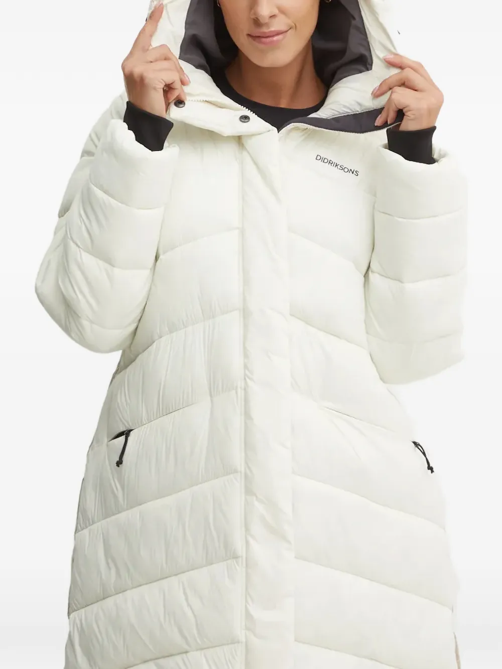 Didriksons Marion quilted hooded jacket Wit