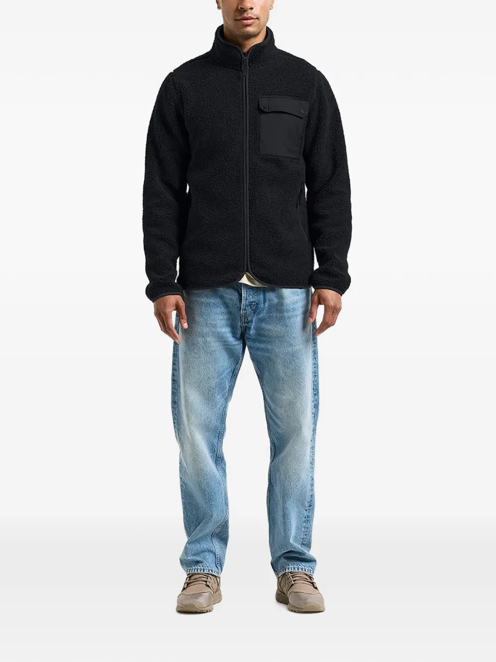 Didriksons Peter fleece jack met rits Zwart