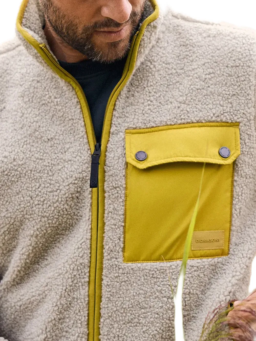 Didriksons Peter fleece jack met rits Beige