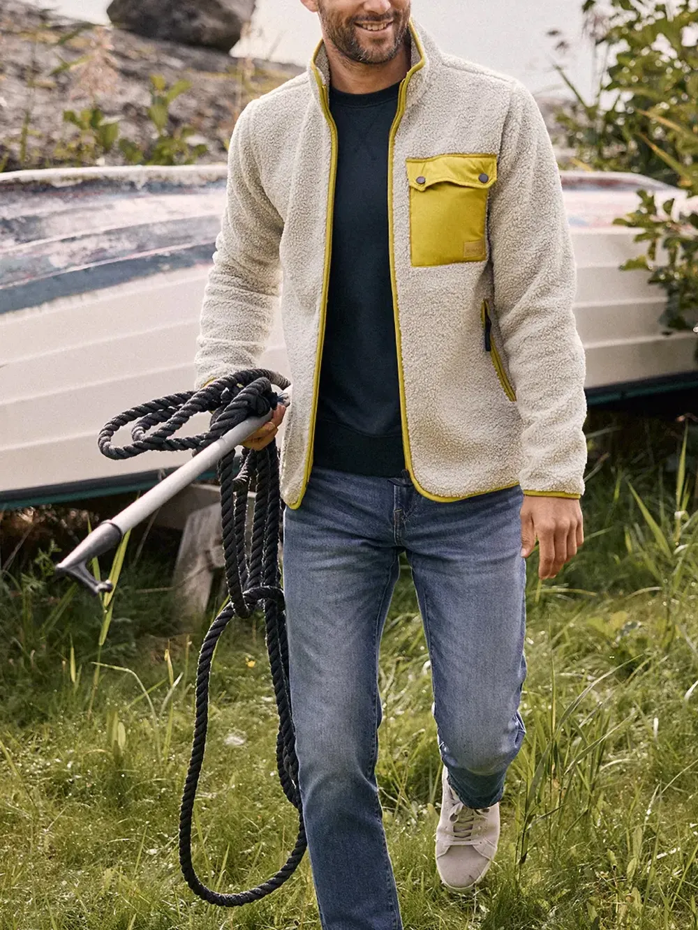 Didriksons Peter fleece jack met rits Beige