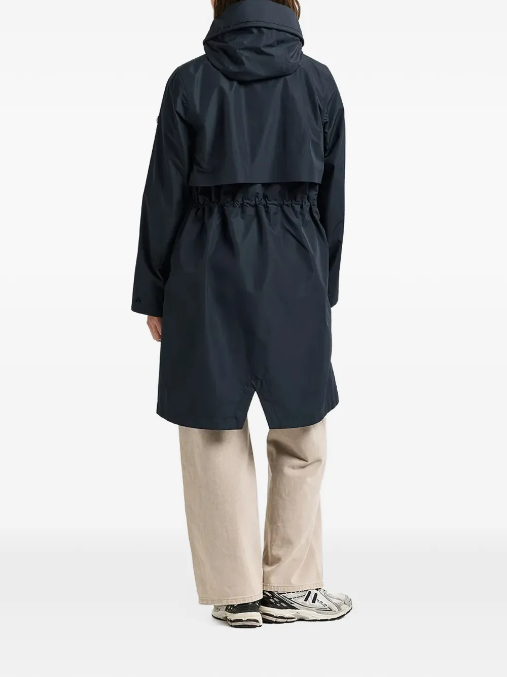 Didriksons Elina parka met trekkoord bij de taille Blauw