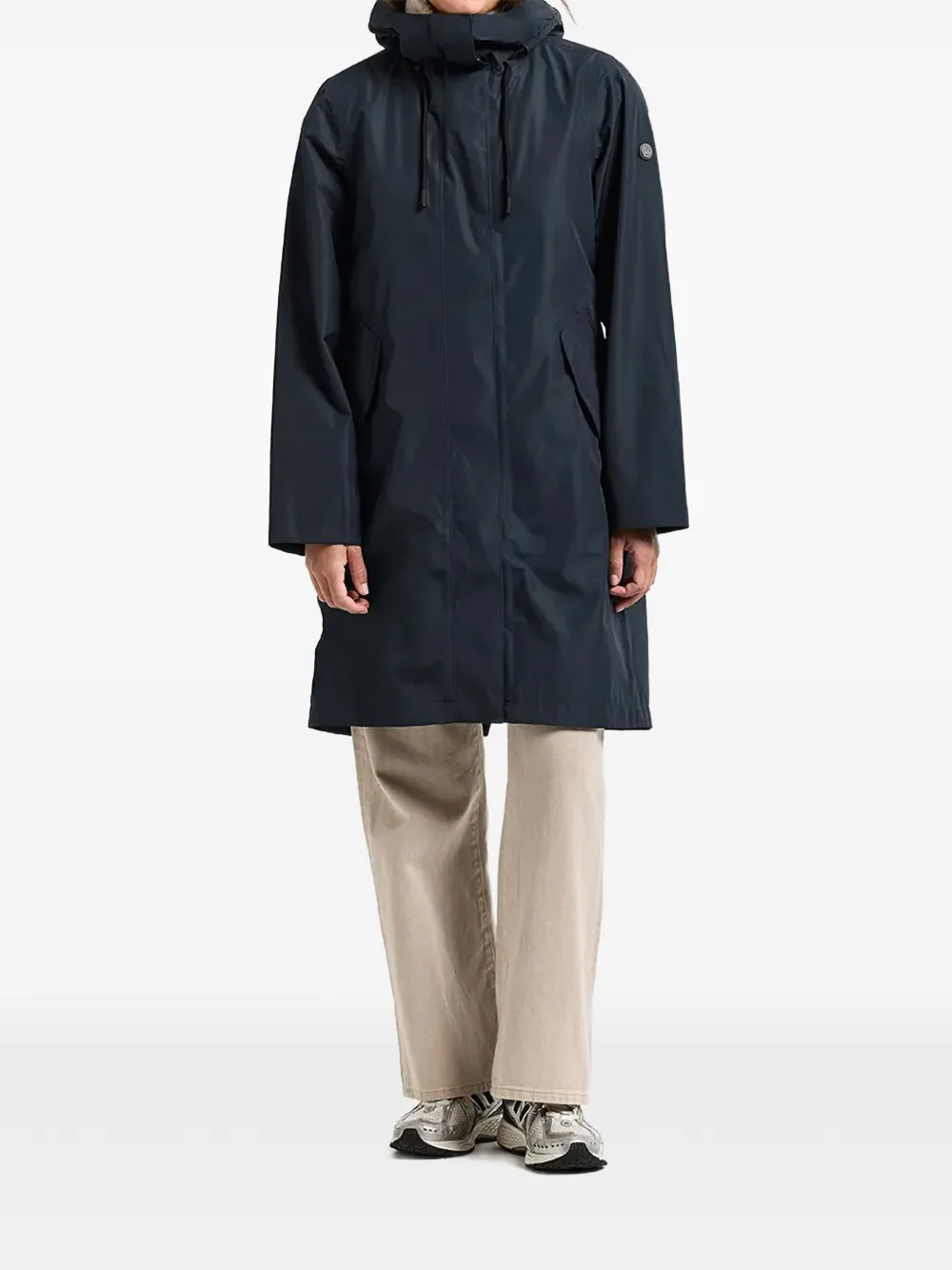 Didriksons Elina parka met trekkoord bij de taille Blauw