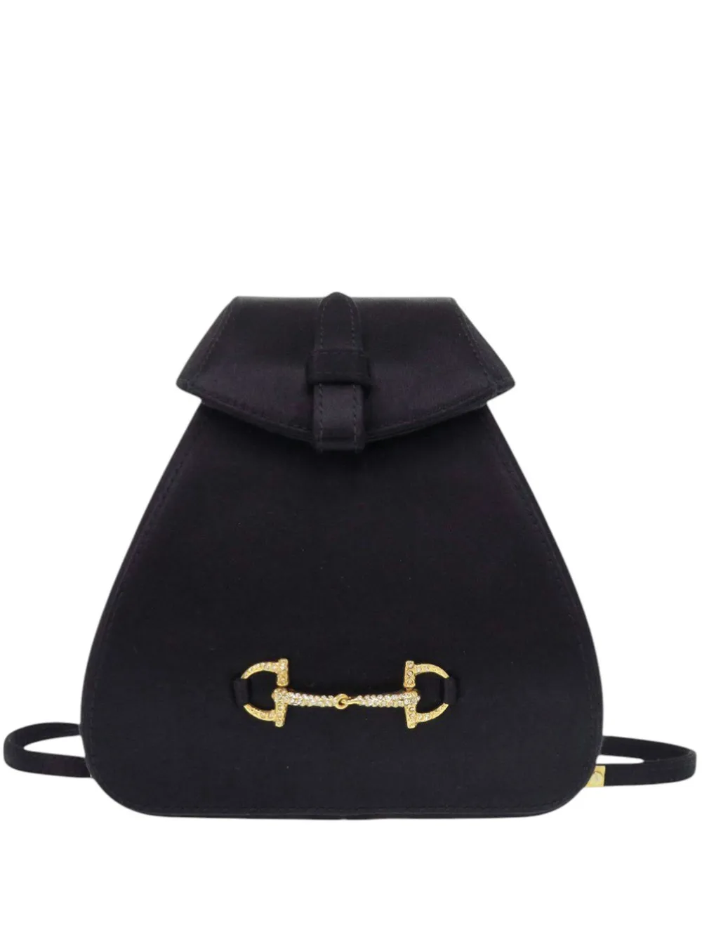 Gucci Pre-Owned 1990-2000 Mini Satin Crystal Horsebit backpack - Nero