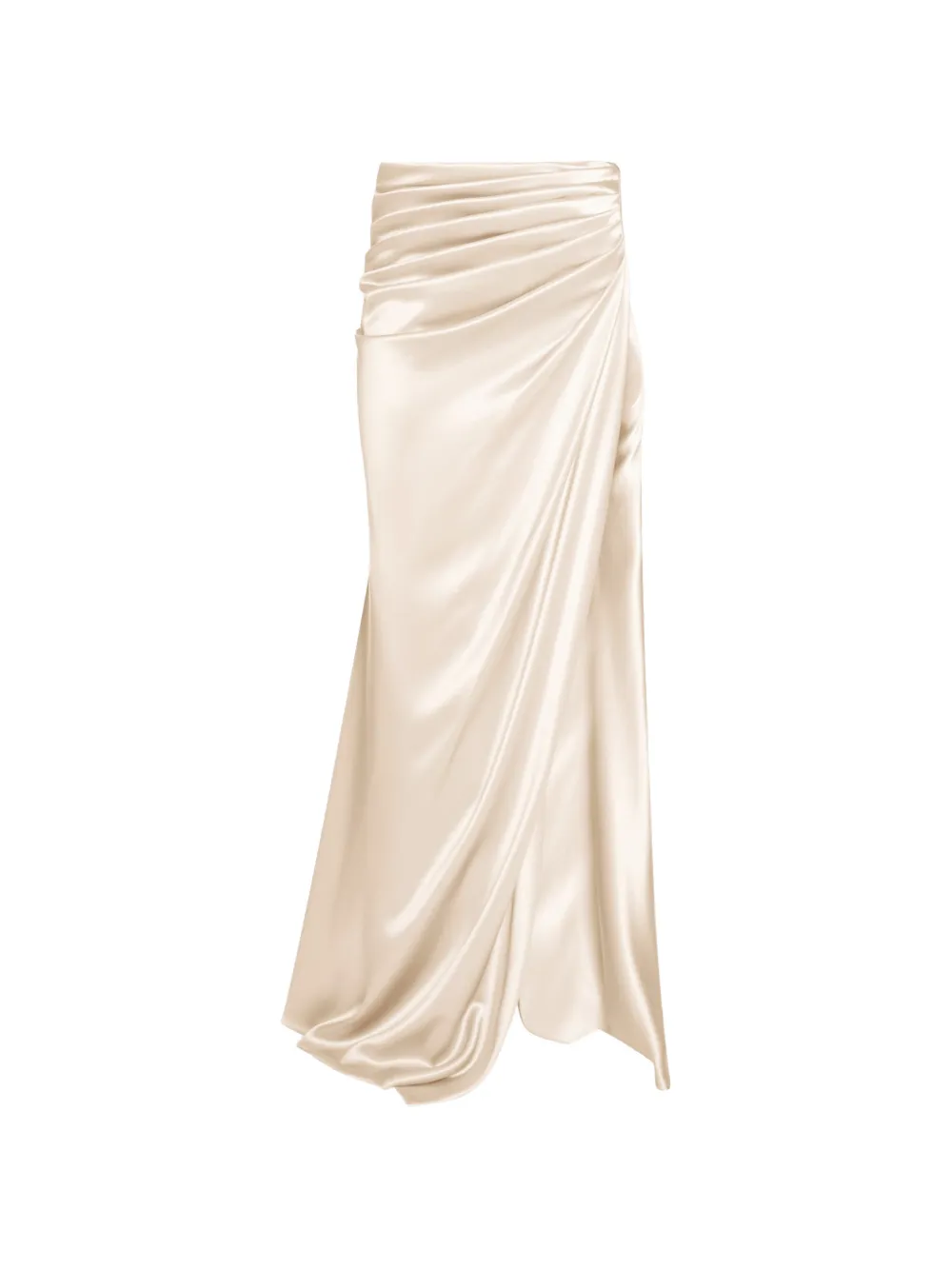 ALEXIA & ANTONIA draped side-slit maxi skirt - Toni neutri