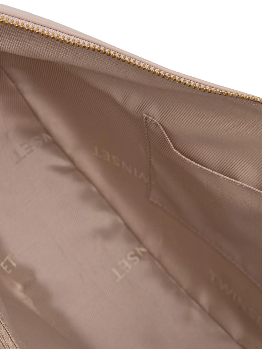 TWINSET Shopper met gevlochten handgreep en schakelketting Beige