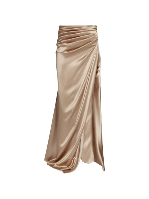 ALEXIA & ANTONIA draped side-slit maxi skirt