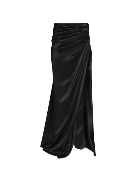 ALEXIA & ANTONIA draped side-slit maxi skirt