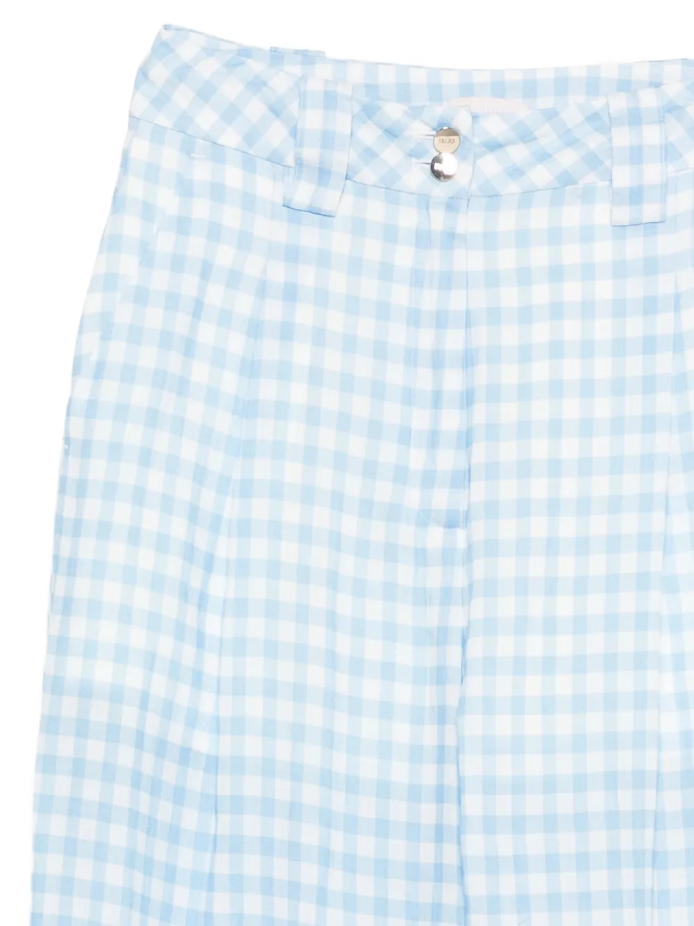 LIU JO Broek met gingham-ruit en zak Blauw